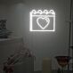 Kalender mit Herzsymbol LED-Neonschild Wohnzimmer Schlafzimmer