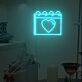 Kalender mit Herzsymbol LED-Neonschild Wohnzimmer Schlafzimmer