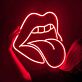 Mund mit herausgestreckter Zunge LED-Neonschild für Bar Club