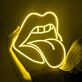 Mund mit herausgestreckter Zunge LED-Neonschild für Bar Club