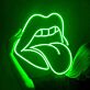 Mund mit herausgestreckter Zunge LED-Neonschild für Bar Club