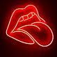 Mund mit herausgestreckter Zunge LED-Neonschild für Bar Club