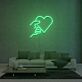 Hand mit Herz LED-Neonschild Wohnzimmer Schlafzimmer