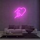Hand mit Herz LED-Neonschild Wohnzimmer Schlafzimmer