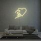 Hand mit Herz LED-Neonschild Wohnzimmer Schlafzimmer