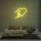 Hand mit Herz LED-Neonschild Wohnzimmer Schlafzimmer