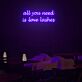 all you need is love lashes LED-Neonschild für Beauty Studio