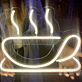 Kaffeetasse mit Dampf LED-Neonschild für Küche Café