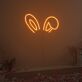 Hasenohren LED-Neonschild für Kinderzimmer Party