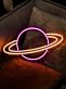 Planet mit Ring LED-Neonschild Wohnzimmer Kinderzimmer