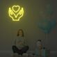 Herz in Händen LED-Neonschild für Kinderzimmer und Wohnzimmer