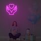 Herz in Händen LED-Neonschild für Kinderzimmer und Wohnzimmer