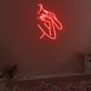 Umriss einer Frau mit erhobenen Armen LED-Neonschild Wohnzimmer Studio