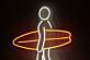 Surfer mit Surfbrett LED-Neonschild