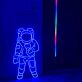 Astronaut mit Sternen LED-Neonschild für Wohnzimmer oder Kinderzimmer