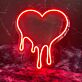 tropfendes Herz LED-Neonschild Schlafzimmer Wohnzimmer