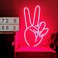 Peace Hand LED Neonschild als moderne Wanddekoration für Wohnzimmer Schlafzimmer Bar und Studio