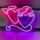 Engel- und Teufelherz LED-Neonschild Schlafzimmer Wohnzimmer