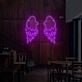Leuchtende rote Engelsflügel LED Neonschild als moderne Wanddekoration für Studio Café Wohnzimmer und stilvolle Interieurs