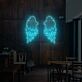 Leuchtende rote Engelsflügel LED Neonschild als moderne Wanddekoration für Studio Café Wohnzimmer und stilvolle Interieurs