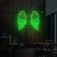 Leuchtende rote Engelsflügel LED Neonschild als moderne Wanddekoration für Studio Café Wohnzimmer und stilvolle Interieurs