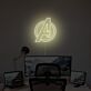 Avengers Logo LED Neonschild als moderne Wanddekoration für Fan Zimmer Gaming Zimmer und Büro