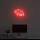 Abstraktes LED Neonschild mit roter Bären Silhouette für moderne Wanddekoration und ruhige Lichtakzente
