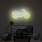 Abstraktes LED Neonschild mit klassischer Motorrad Silhouette für moderne Wanddekoration