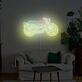 Abstraktes LED Neonschild mit klassischer Motorrad Silhouette für moderne Wanddekoration