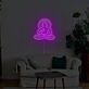 Abstraktes LED Neonschild mit meditierender Figur im Lotus Sitz für ruhige moderne Wanddekoration