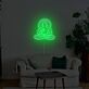 Abstraktes LED Neonschild mit meditierender Figur im Lotus Sitz für ruhige moderne Wanddekoration