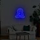 Abstraktes LED Neonschild mit meditierender Figur im Lotus Sitz für ruhige moderne Wanddekoration