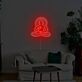 Abstraktes LED Neonschild mit meditierender Figur im Lotus Sitz für ruhige moderne Wanddekoration