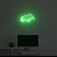 Grünes LED Neonschild mit abstrahiertem Stier Motiv als moderne Wanddekoration