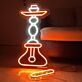 Wasserpfeifen-Motiv als LED-Neonschild