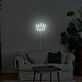 Minimalistisches LED Neonschild mit Kronen Motiv als stilvolle Wanddekoration für Wohnzimmer Schlafzimmer oder Studio