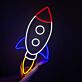Rakete LED-Neonschild für Kinderzimmer und Gaming