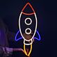 Rakete LED-Neonschild für Kinderzimmer und Gaming
