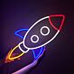 Rakete LED-Neonschild für Kinderzimmer und Gaming