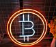 Bitcoin Symbol LED-Neonschild für Büro und Kryptowährung Shop