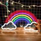 Regenbogen mit Wolken LED-Neonschild für Kinderzimmer Wohnzimmer