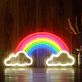 Regenbogen mit Wolken LED-Neonschild für Kinderzimmer Wohnzimmer