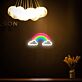 Regenbogen mit Wolken LED-Neonschild für Kinderzimmer Wohnzimmer