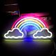 Regenbogen mit Wolken LED-Neonschild für Kinderzimmer Wohnzimmer