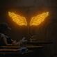 Abstraktes LED Neonschild in Eis am Stiel Form mit fließendem Linienmotiv als moderne Wanddekoration für Café Küche Bar oder kreativen Innenraum