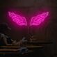 Abstraktes LED Neonschild in Eis am Stiel Form mit fließendem Linienmotiv als moderne Wanddekoration für Café Küche Bar oder kreativen Innenraum