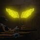 Abstraktes LED Neonschild in Eis am Stiel Form mit fließendem Linienmotiv als moderne Wanddekoration für Café Küche Bar oder kreativen Innenraum