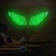 Abstraktes LED Neonschild in Eis am Stiel Form mit fließendem Linienmotiv als moderne Wanddekoration für Café Küche Bar oder kreativen Innenraum