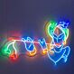 Abstraktes LED Neonschild Flötenspieler moderne Linienkunst farbige Wandbeleuchtung für Wohnzimmer Studio kreative Räume oder künstlerisches Interior Design