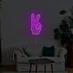 Minimalistisches Peace Handzeichen LED Neonschild Rotes Neon Wandlicht für Wohnzimmer Schlafzimmer und moderne ruhige Einrichtung